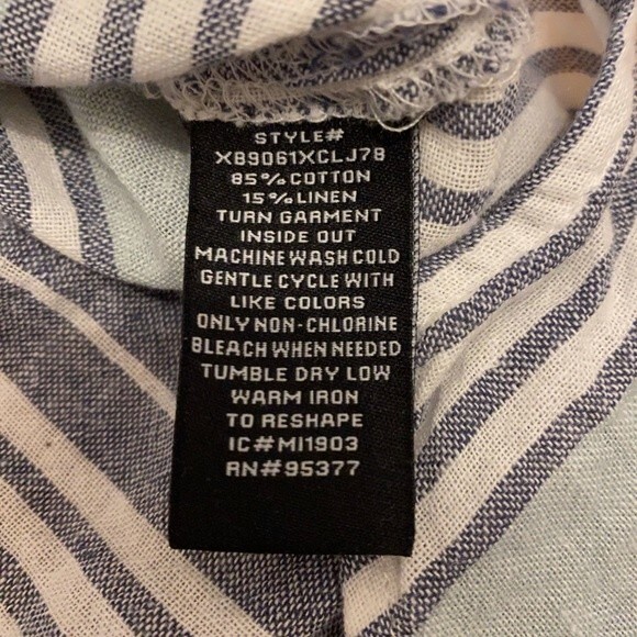 Sanctuary Striped Cuff Sleeved Tie Off Button Down Shirt - Picture 10 of 11